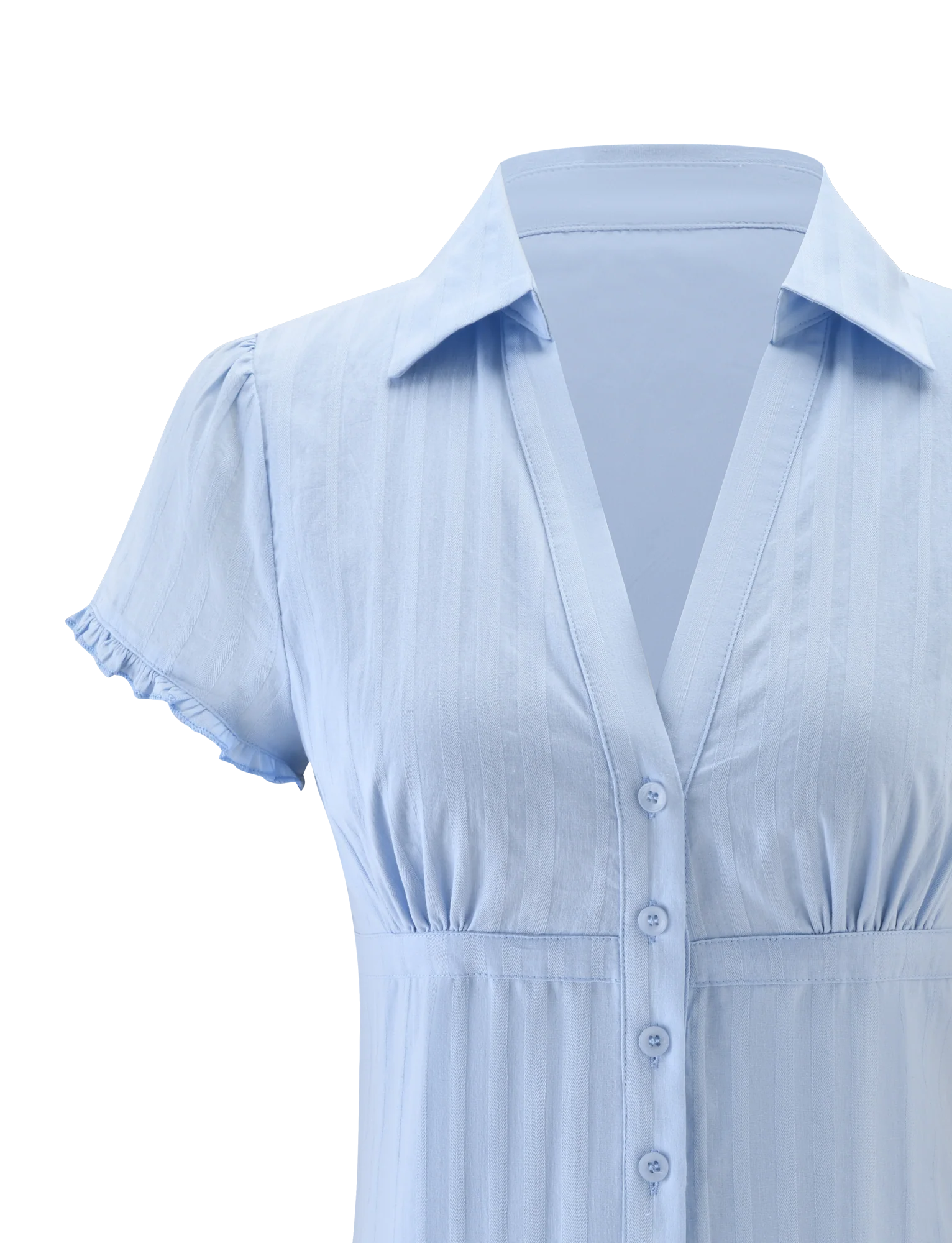 VALERIE SHORT SLEEVE SHIRT - BABY BLUE