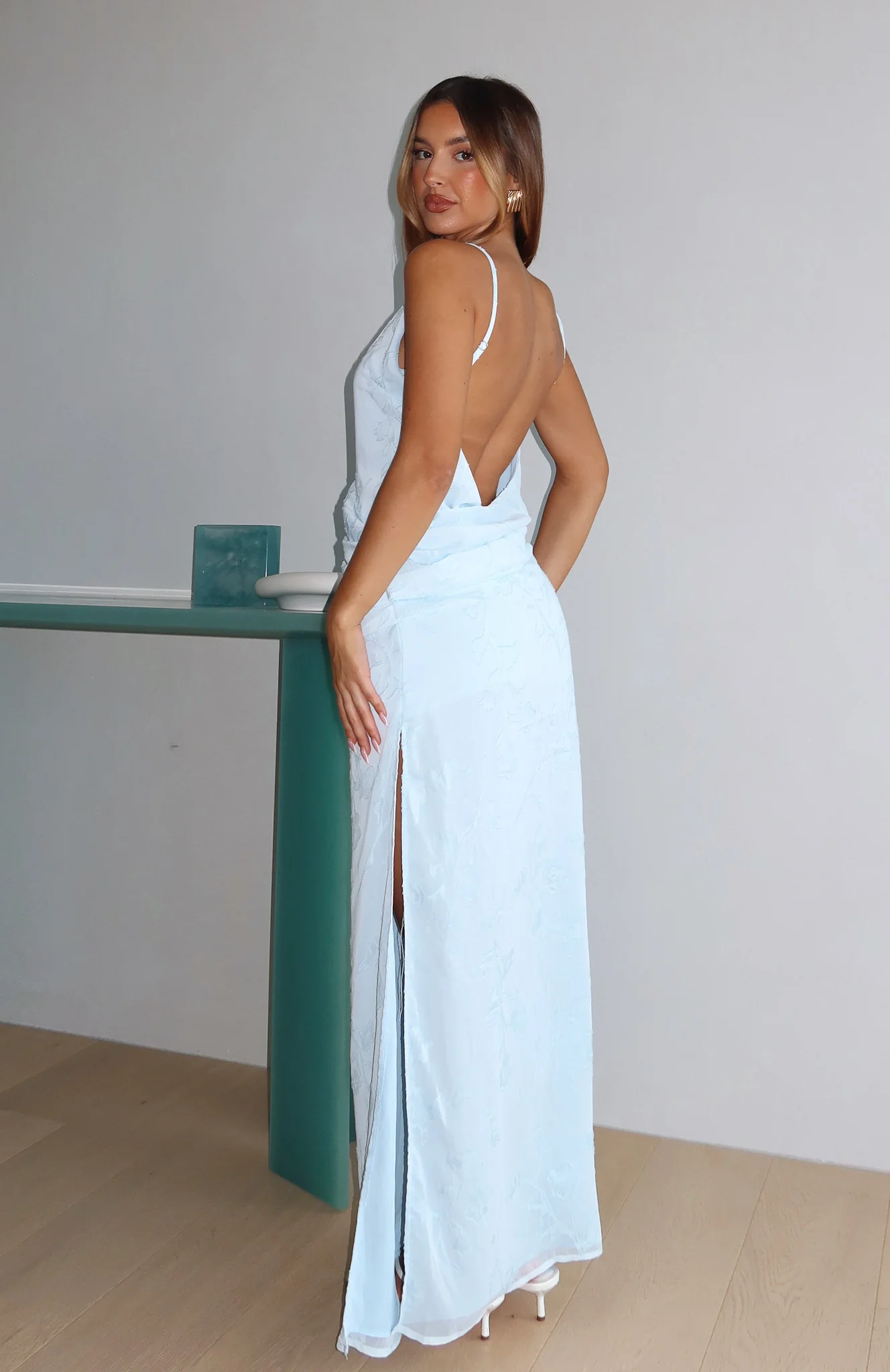 Soft But Sharp Maxi Dress Sky Blue