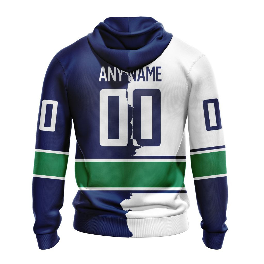 Vancouver Canucks | Personalize Home Mix Away Hoodie
