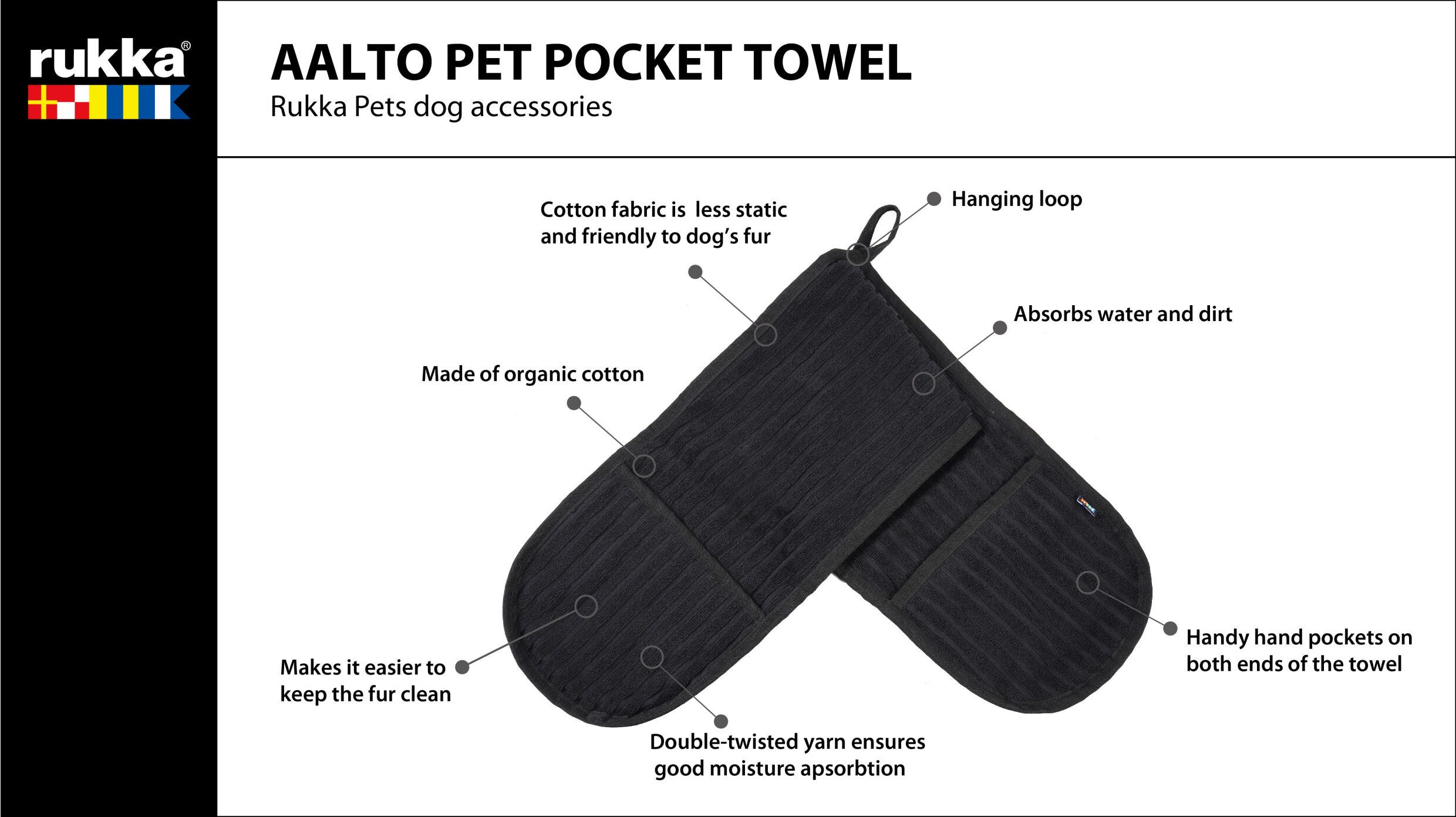 Rukka Pets x LUHTA HOME Aalto Pocket Towel