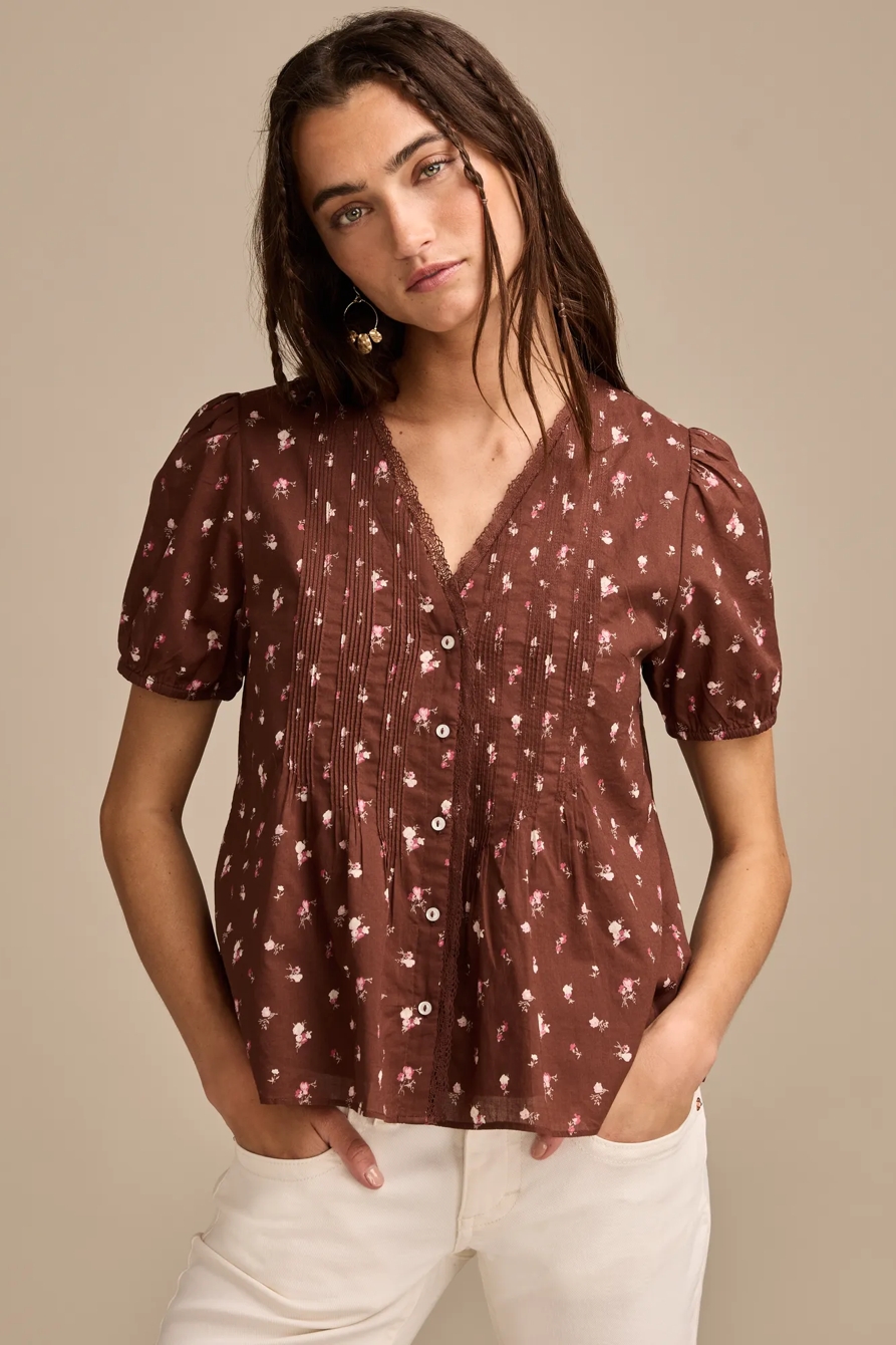 PINTUCK BLOUSE - Lucky Brand Outlet