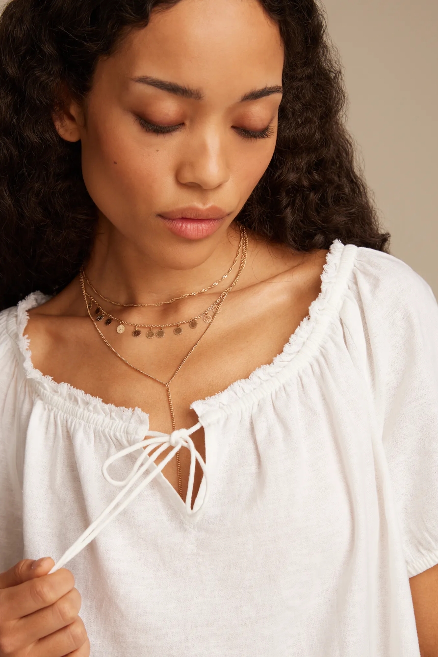 LINEN PEASANT TOP - Lucky Brand Outlet
