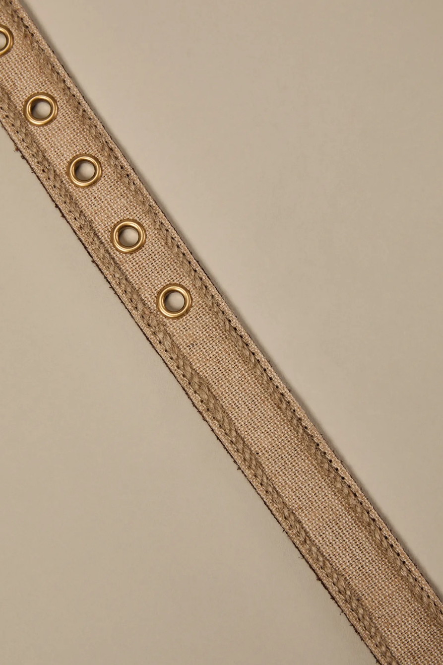 JUTE BELT with leather trim - Lucky Brand Outlet
