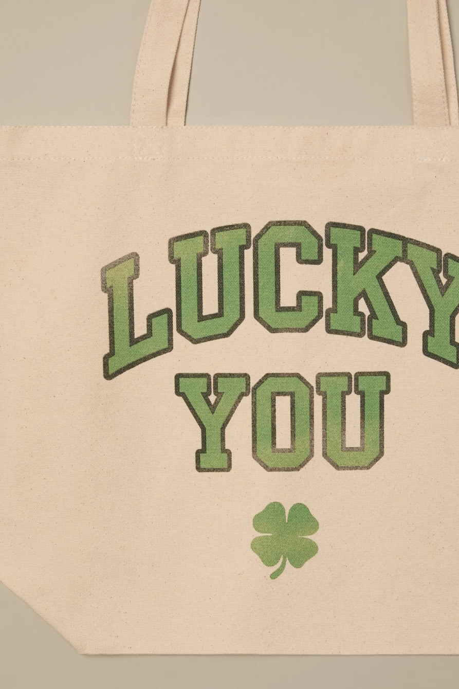 LUCKY YOU CANVAS TOTE - Lucky Brand Outlet