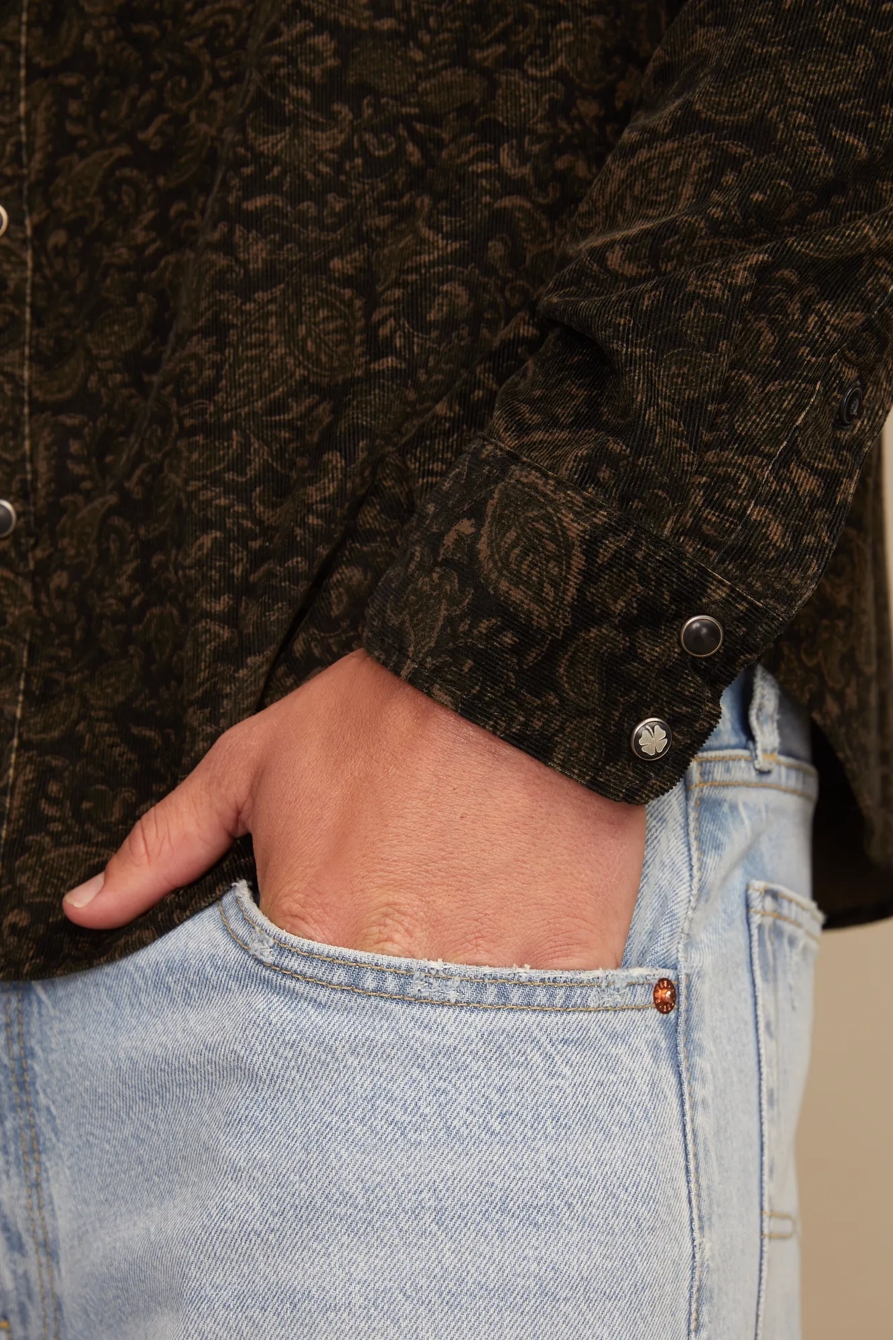 LONG SLEEVE PAISLEY CORDUROY WESTERN SHIRT - Lucky Brand Outlet