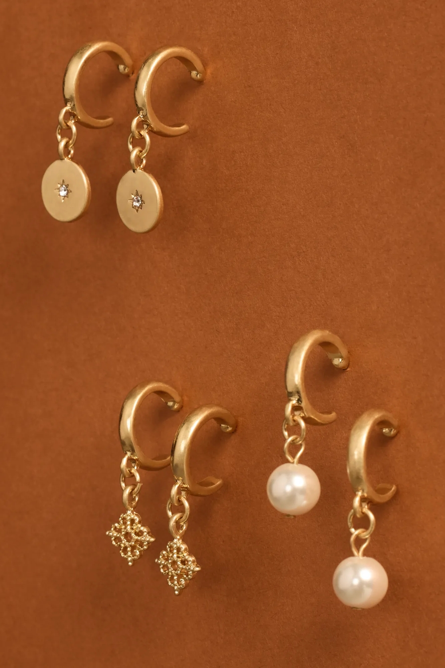 CHARM HOOP EARRING SET - Lucky Brand Outlet