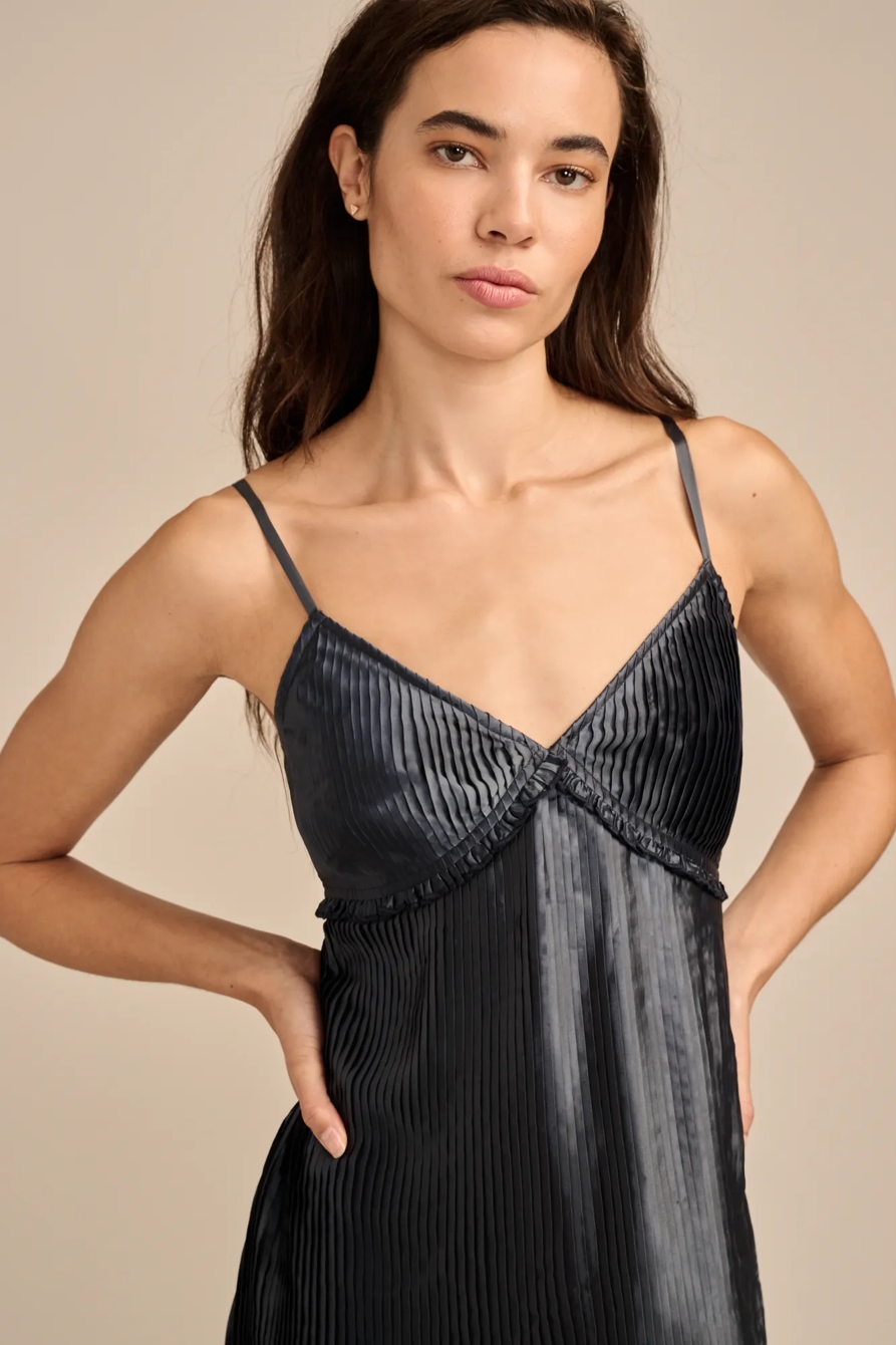 PLEATED MIDI DRESS - Lucky Brand Outlet