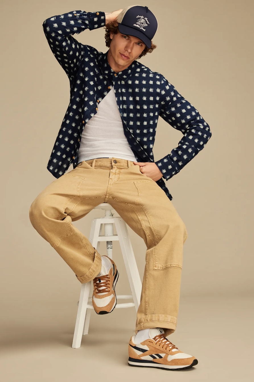 PRINTED 1 POCKET LONG SLEEVE SHIRT - Lucky Brand Outlet