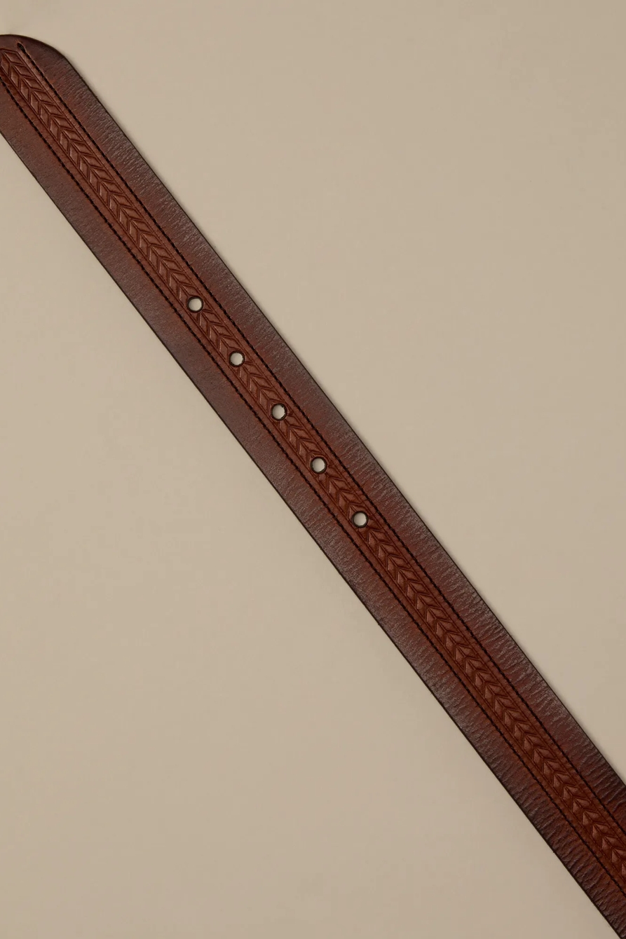 LEATHER CHEVRON BELT - Lucky Brand Outlet