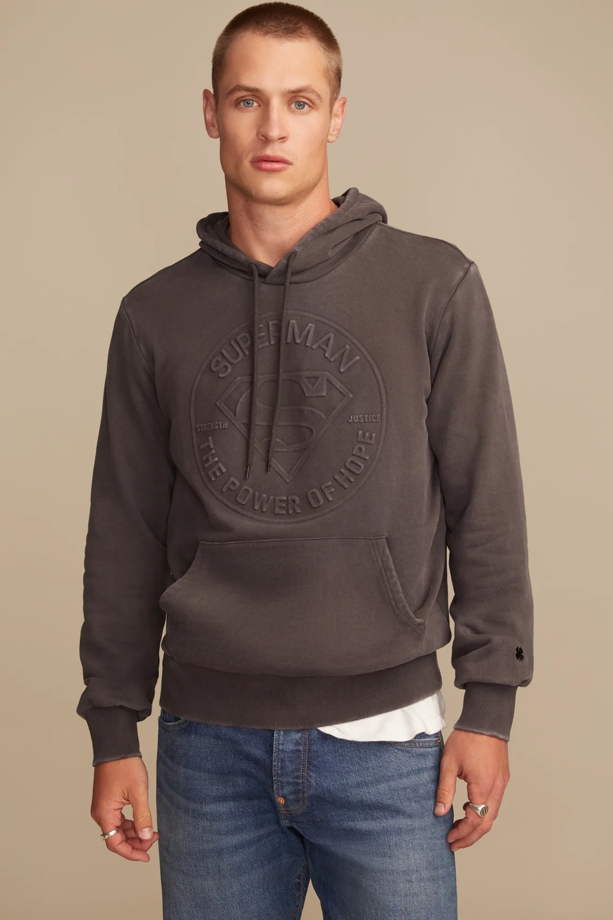 SUPERMAN EMBOSSED HOODIE - Lucky Brand Outlet