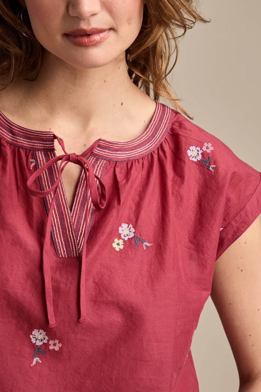 EMBROIDERED SWING BLOUSE - Lucky Brand Outlet