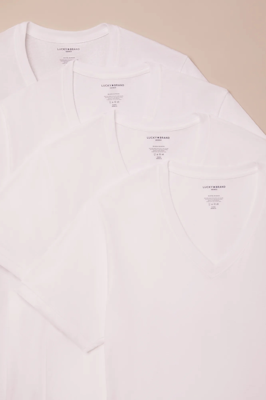 4 PACK V-NECK TEES - Lucky Brand Outlet