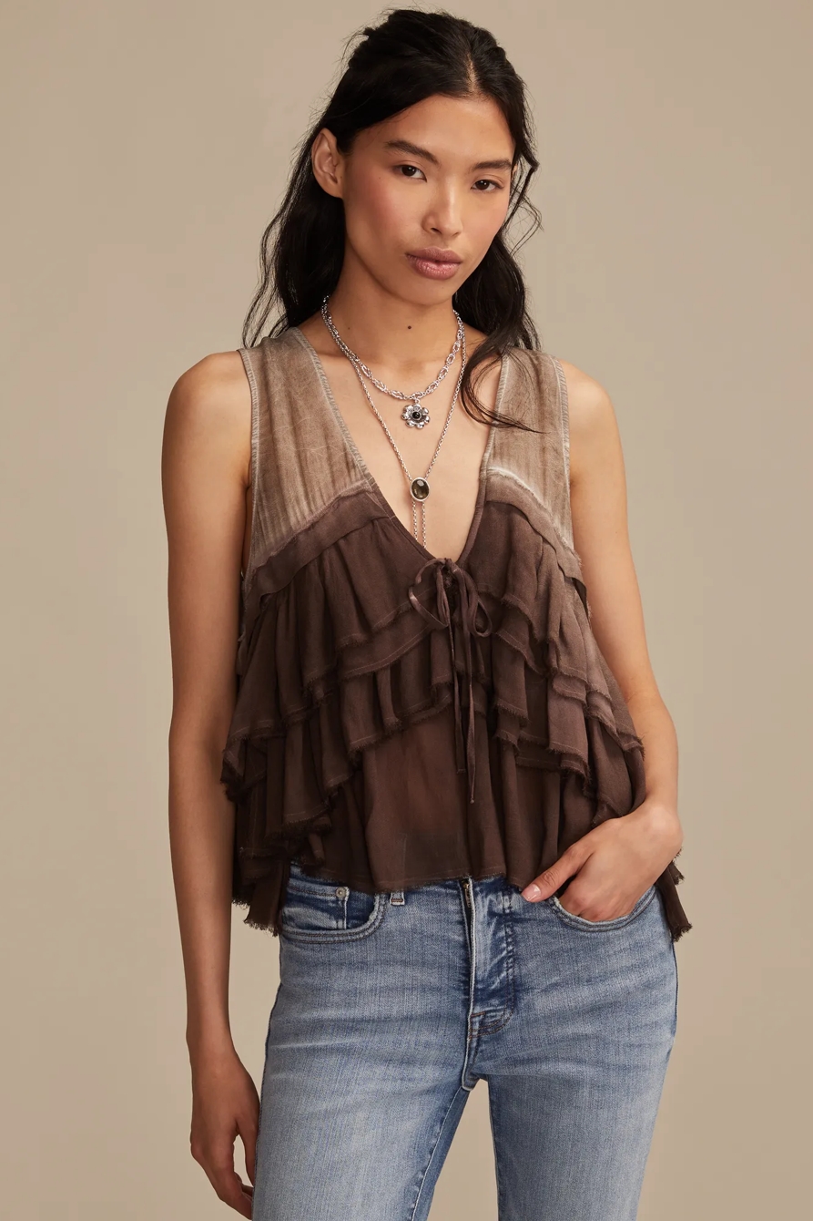 RUFFLE FLYAWAY TANK - Lucky Brand Outlet