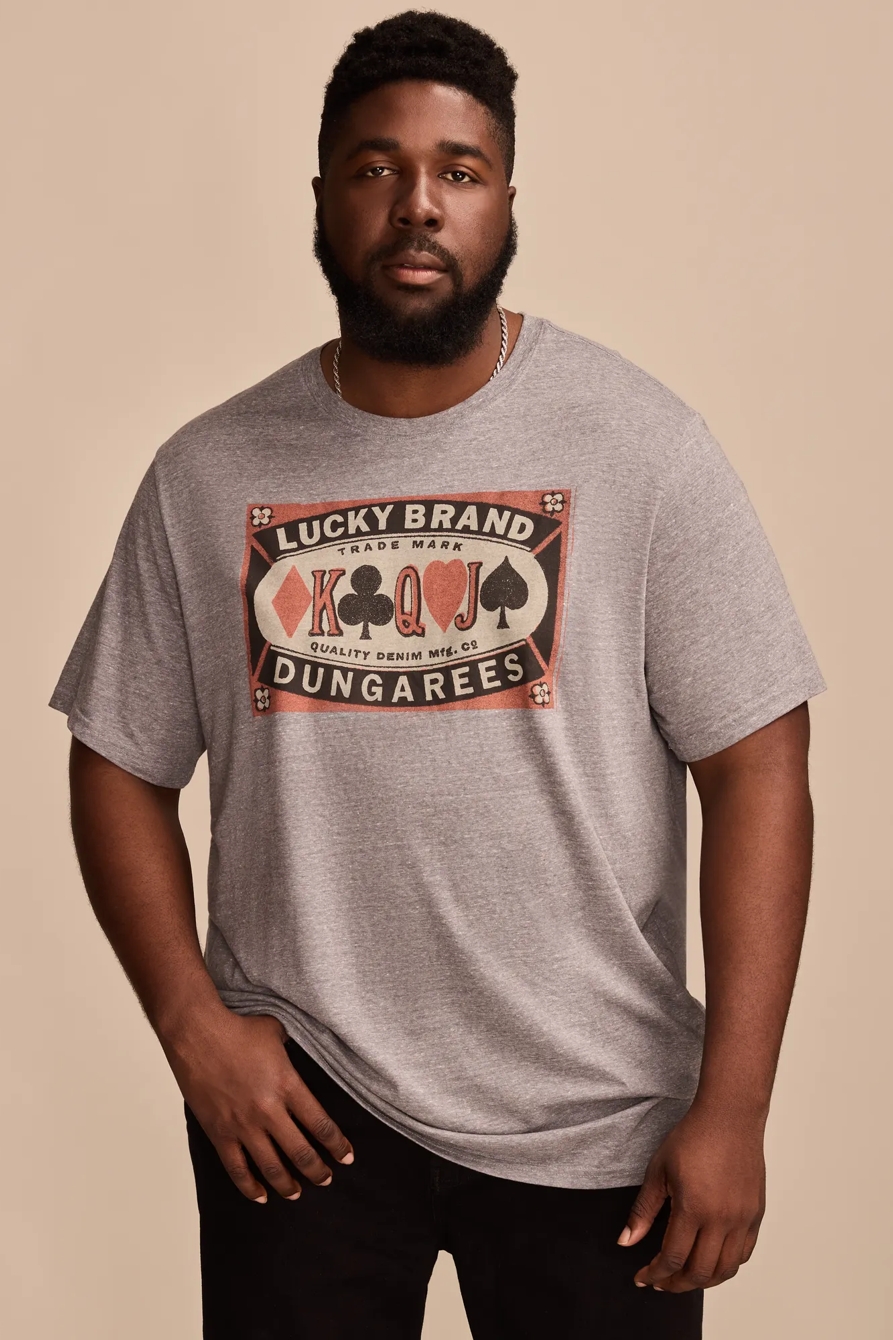 BIG & TALL LUCKY POKER LABEL TEE - Lucky Brand Outlet