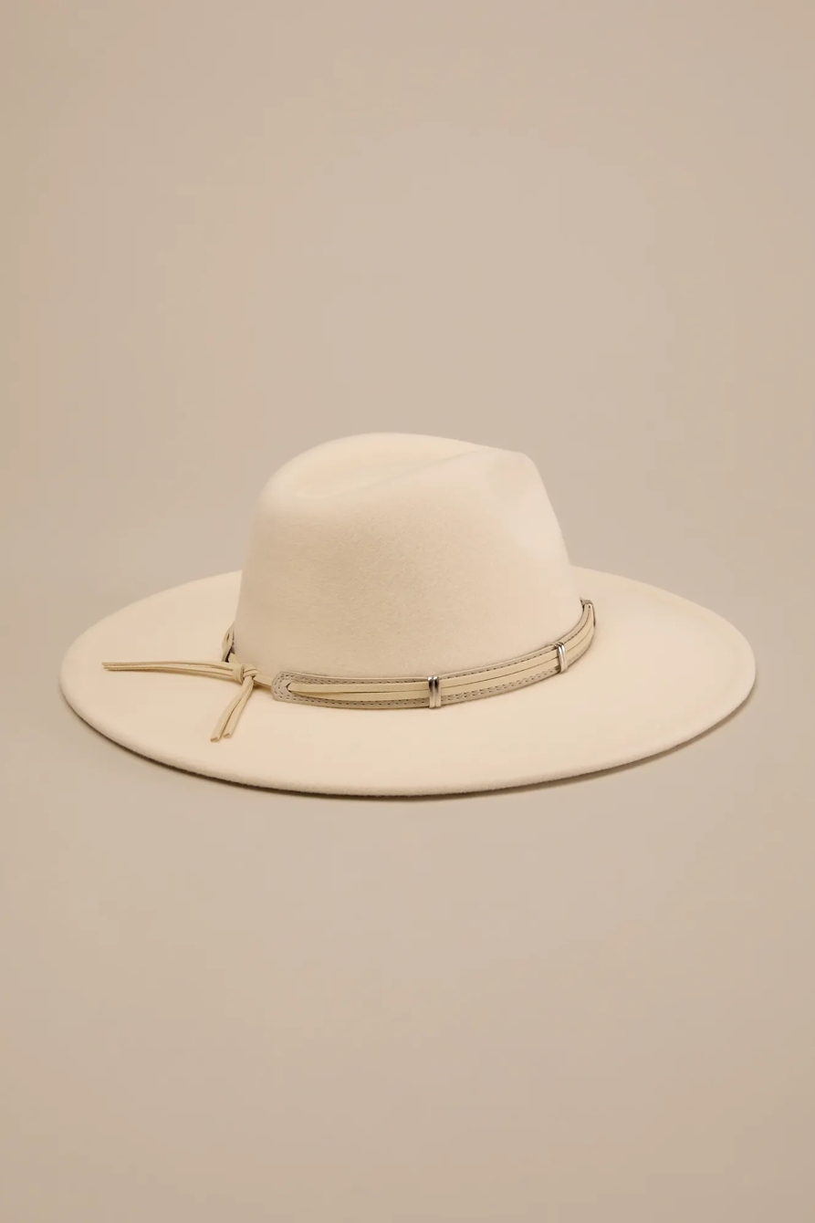 Wide Brim Ranger Hat with Leather Band - Lucky Brand Outlet