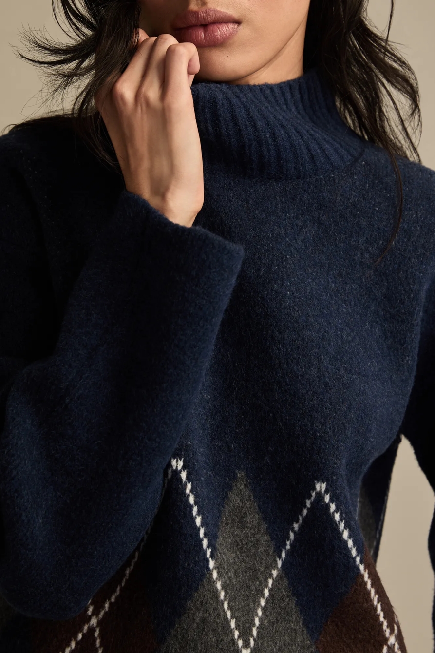 ARGYLE MOCK NECK SWEATER - Lucky Brand Outlet