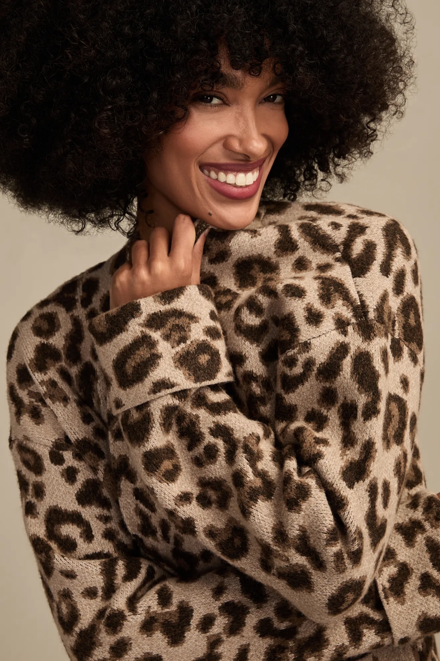 LEOPARD CARDIGAN - Lucky Brand Outlet