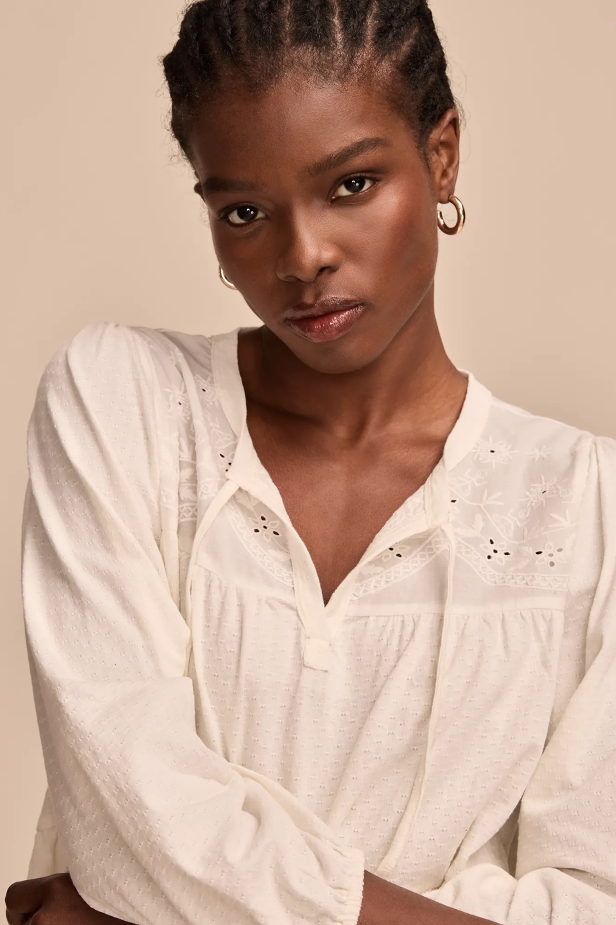 TIERED BABYDOLL TEXTURED TOP - Lucky Brand Outlet