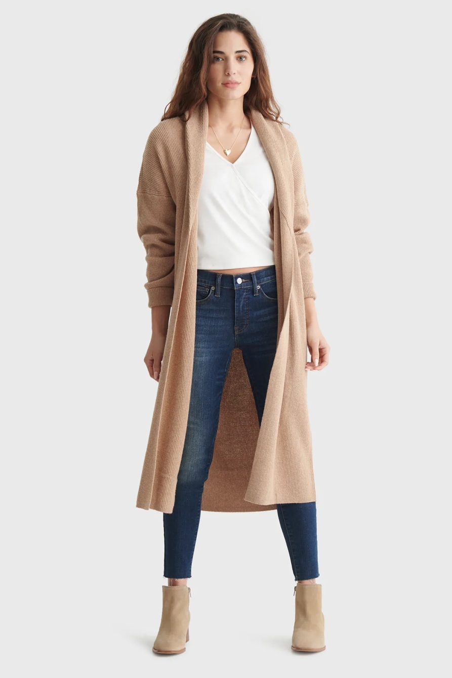 LONG SLEEVE SURPLICE RIB-KNIT TOP - Lucky Brand Outlet