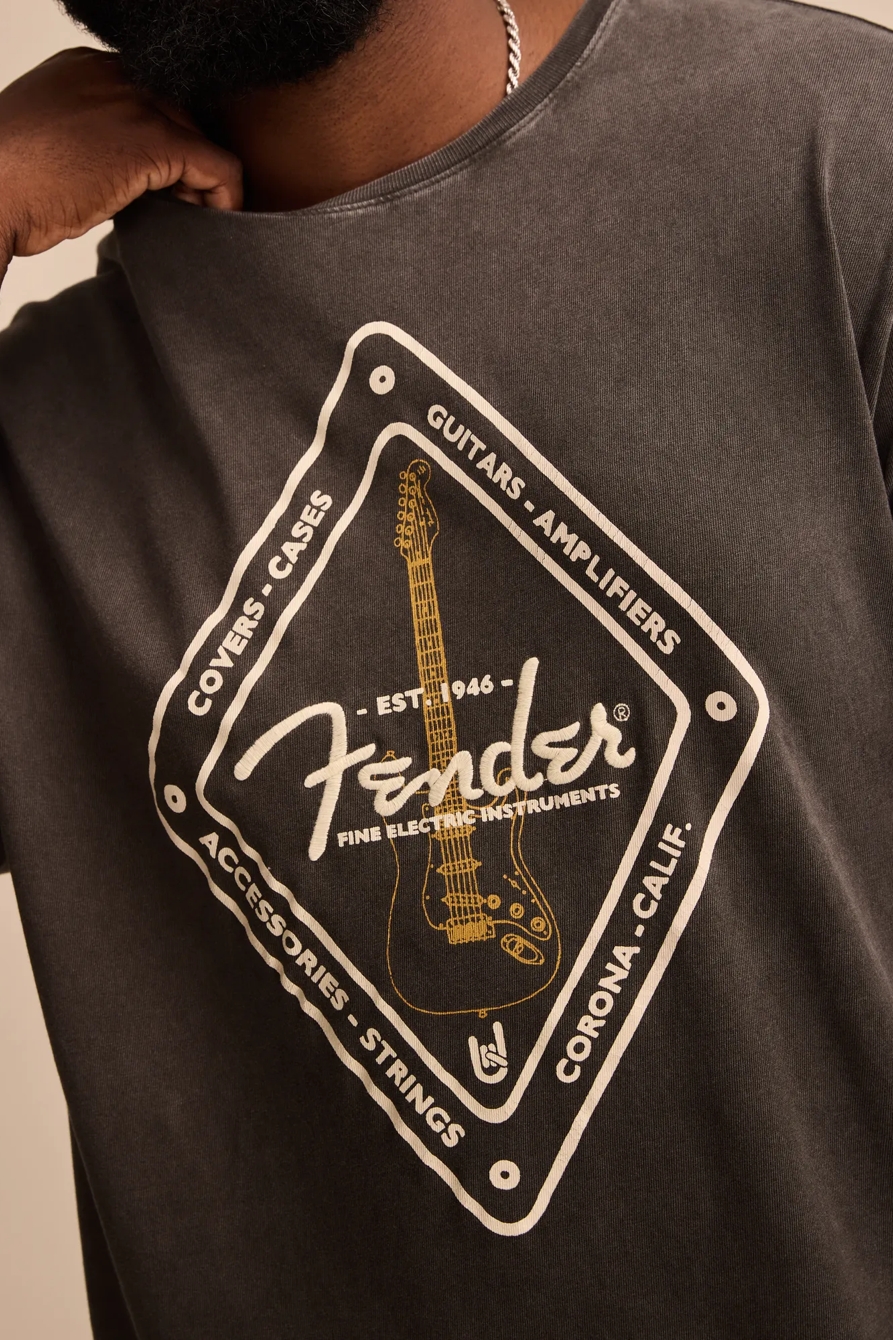 BIG & TALL FENDER DIAMOND BLACK TEE - Lucky Brand Outlet