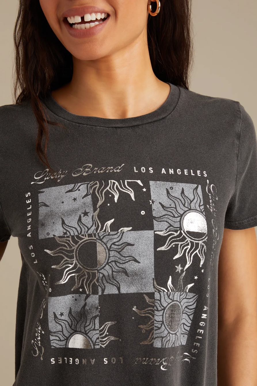 SUN GRID BOYFRIEND TEE - Lucky Brand Outlet