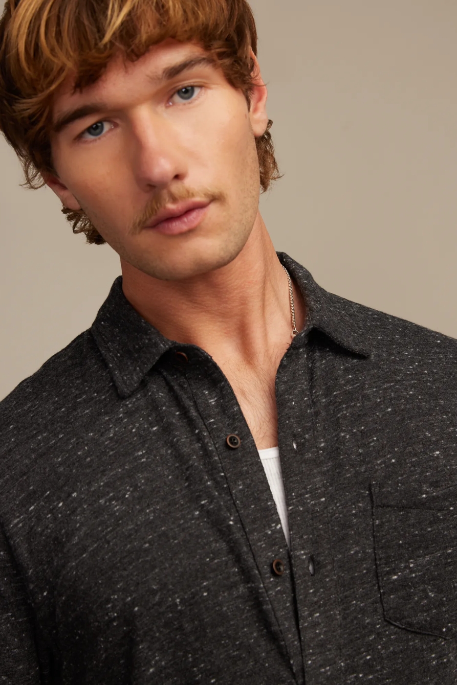 LINEN SHORT SLEEVE BUTTON UP SHIRT - Lucky Brand Outlet