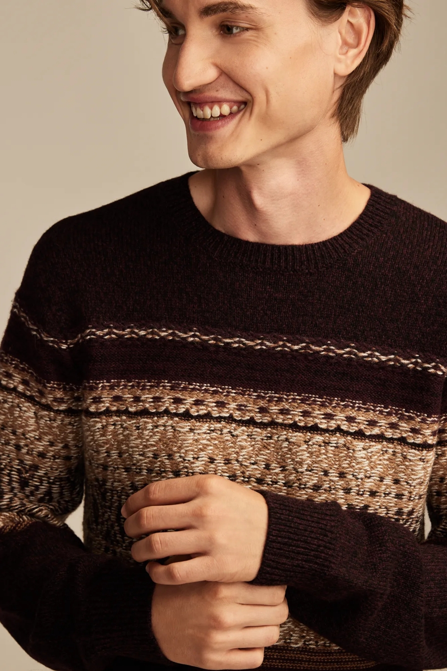 INTARSIA CREW NECK SWEATER - Lucky Brand Outlet