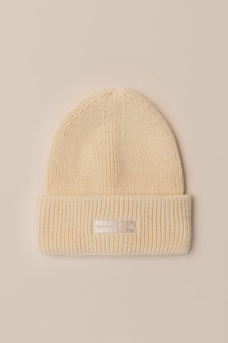 SOLID KNIT BEANIE - Lucky Brand Outlet