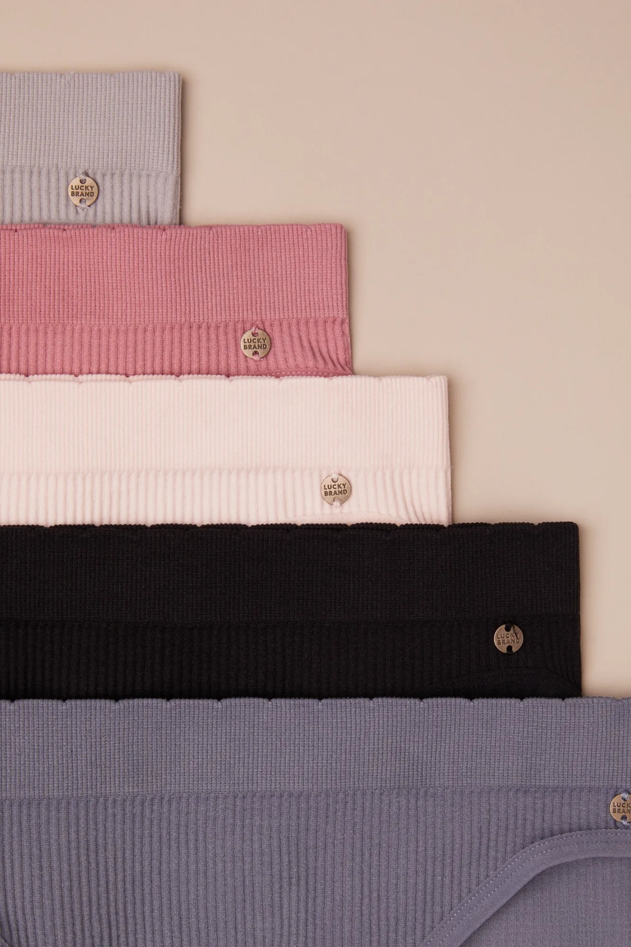 5 PACK NYLON RIBBED BIKINI - Lucky Brand Outlet