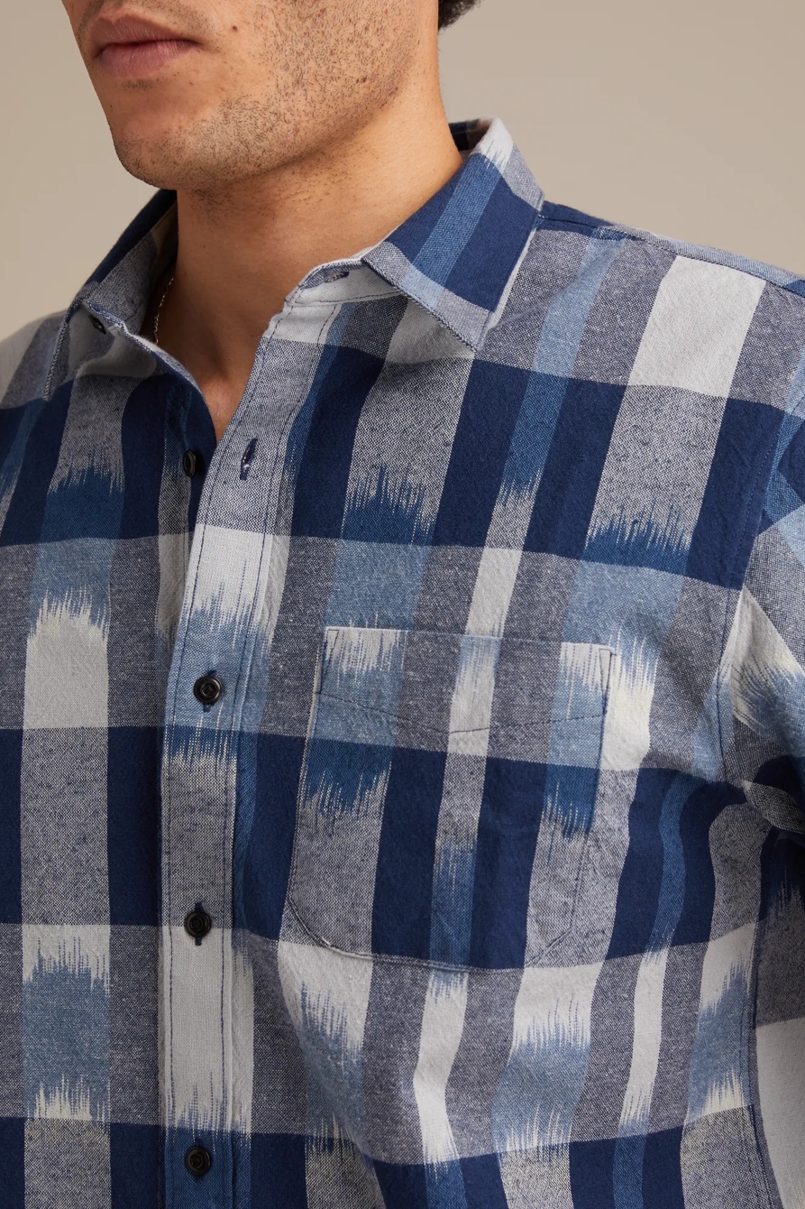 PLAID IKAT SHORT SLEEVE SHIRT - Lucky Brand Outlet
