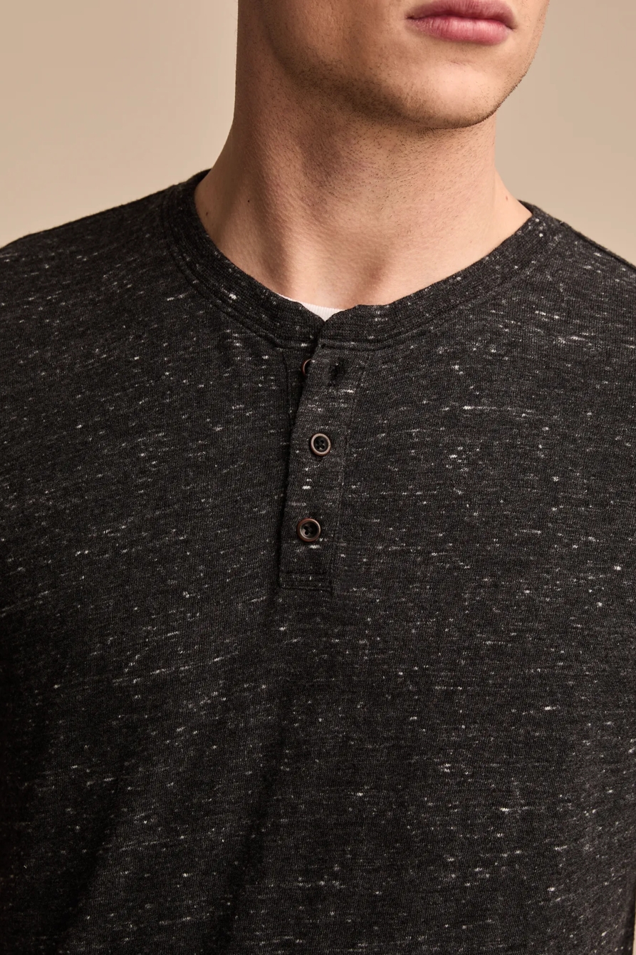 LINEN SHORT SLEEVE HENLEY - Lucky Brand Outlet