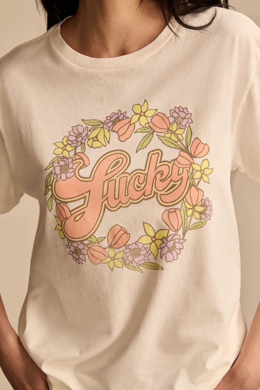 LUCKY FLORAL BOYFRIEND TEE - Lucky Brand Outlet