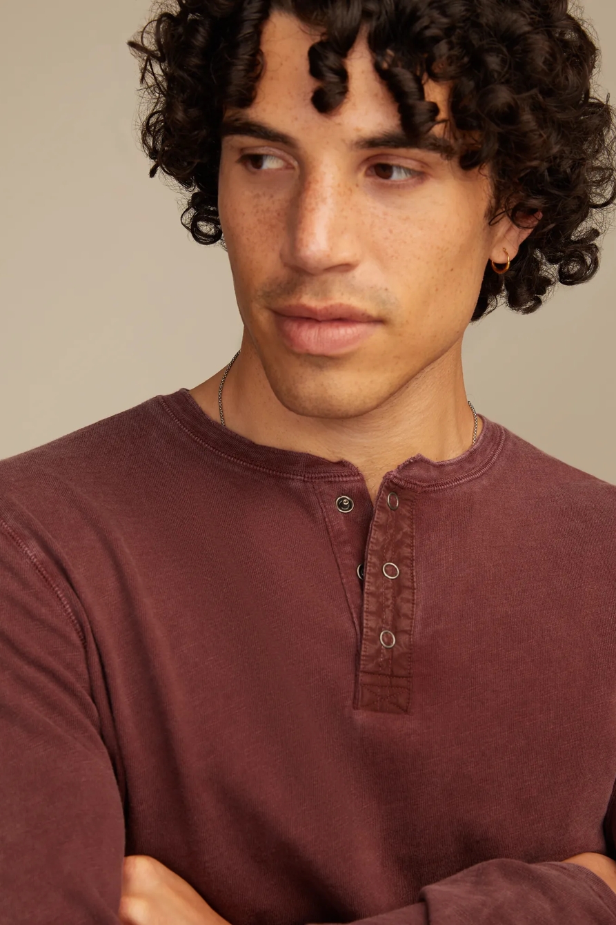 LONG SLEEVE WEEKEND SLUB HENLEY - Lucky Brand Outlet