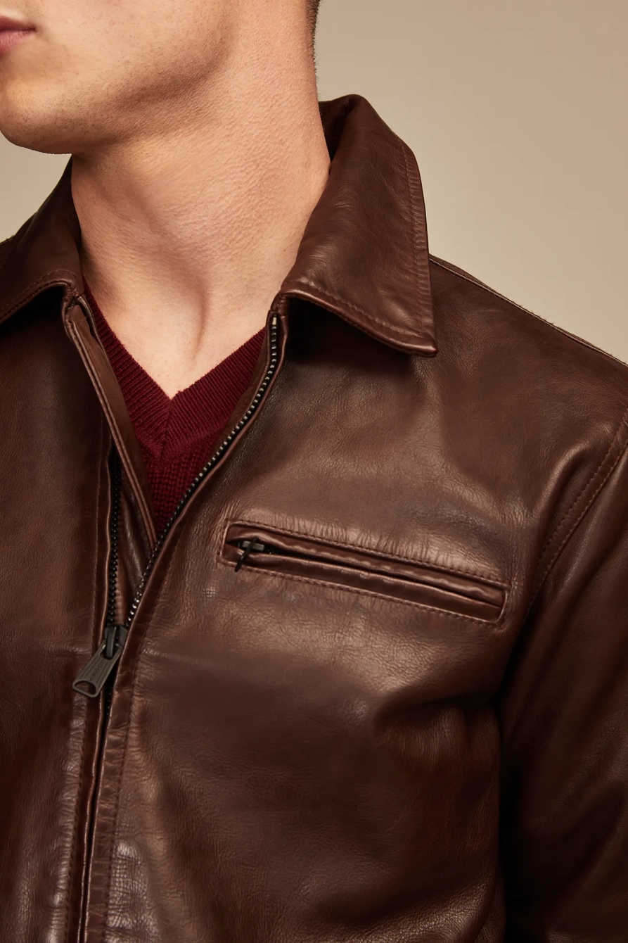 LEATHER TOURING JACKET - Lucky Brand Outlet