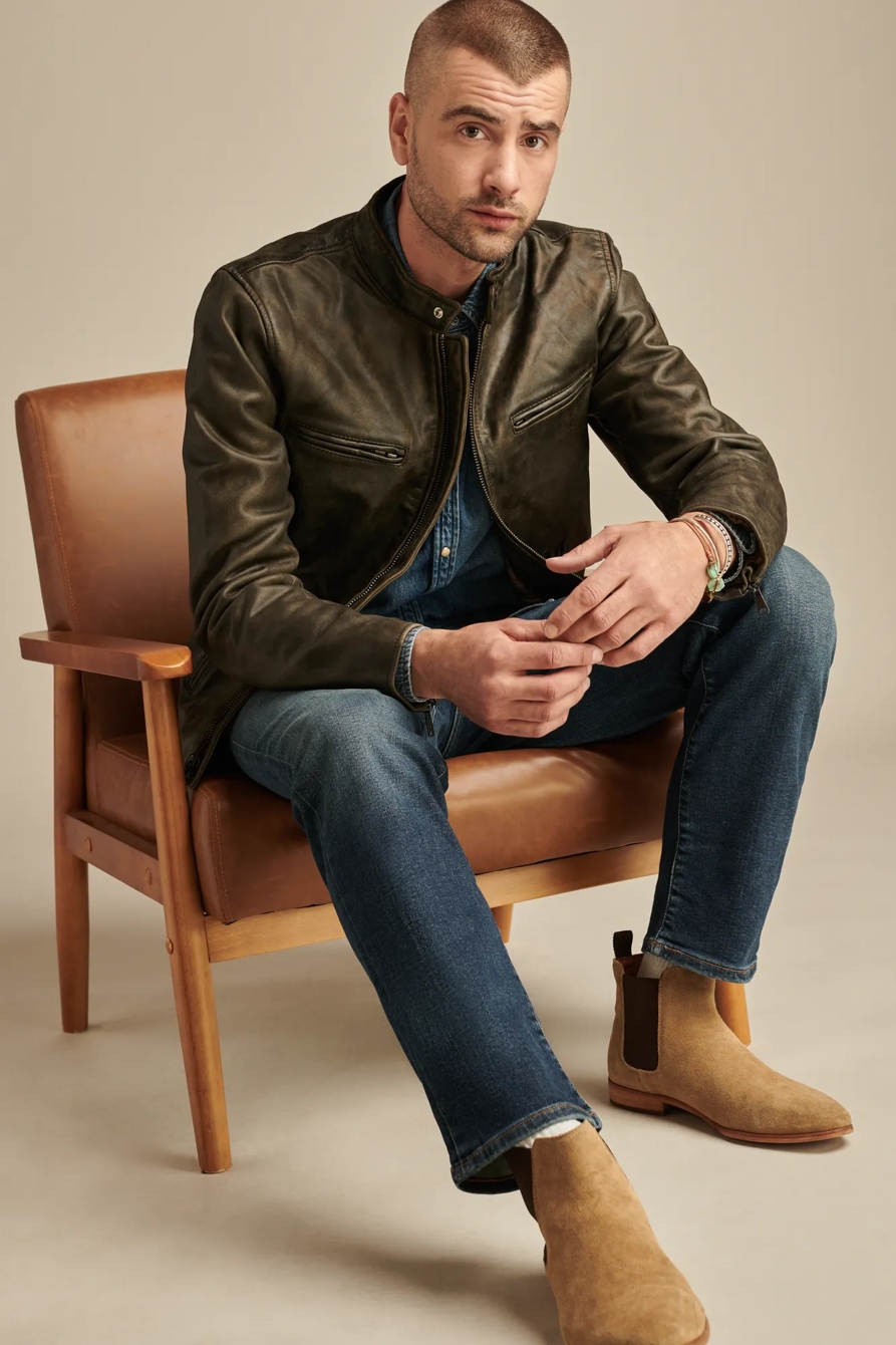 WASHED LEATHER BONNEVILLE JACKET - Lucky Brand Outlet