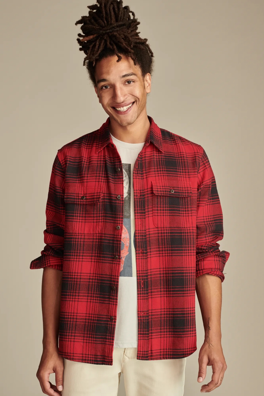 PLAID CLOUD SOFT FLANNEL SHIRT - Lucky Brand Outlet