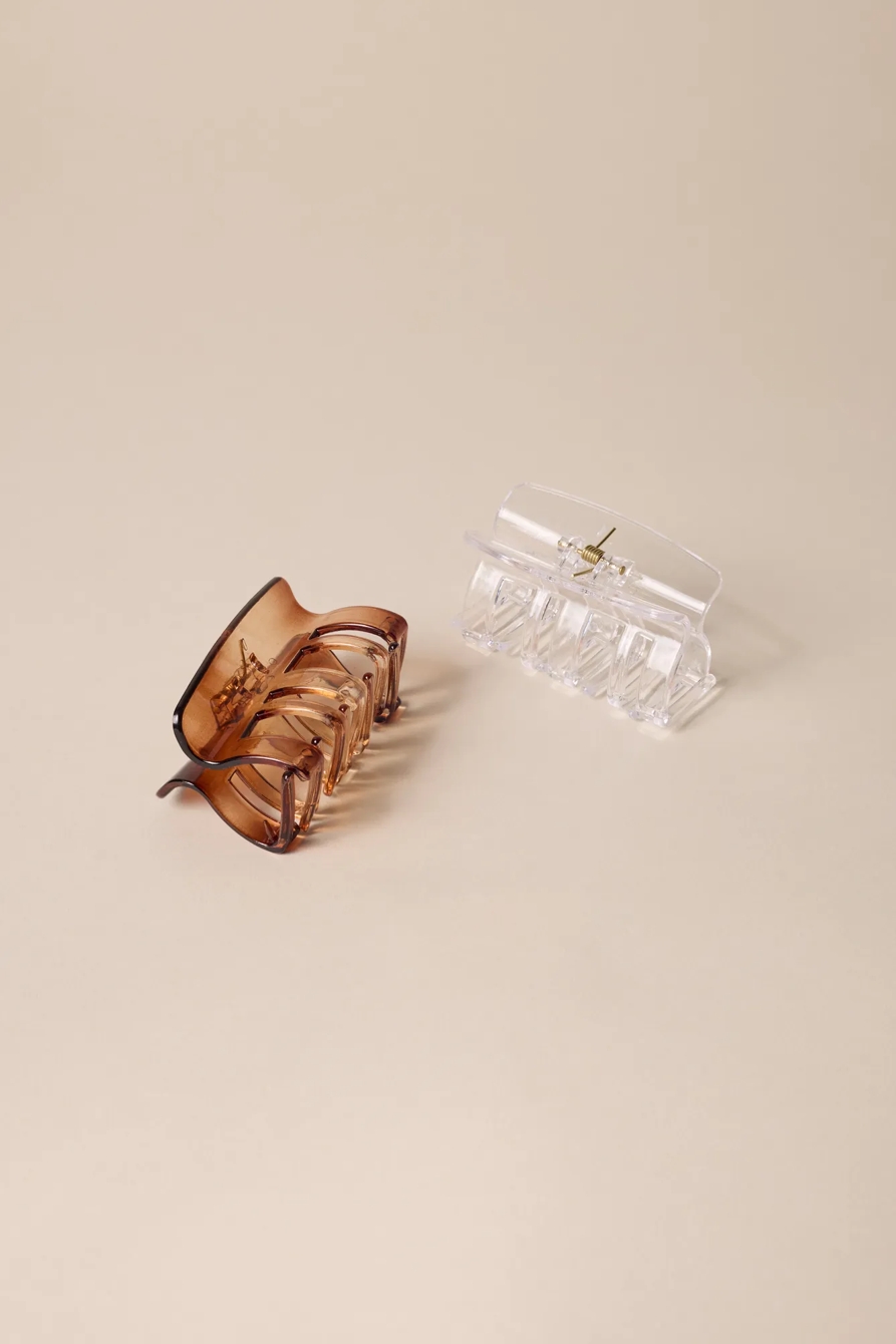 CLEAR AND TORTOISE CLAW SET - Lucky Brand Outlet