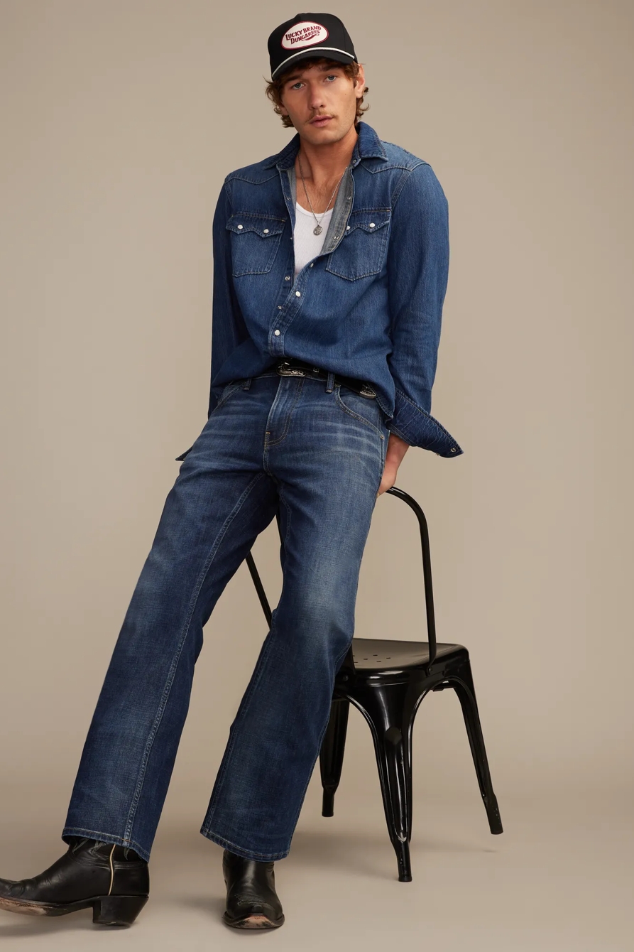SAWTOOTH DENIM WESTERN SHIRT - Lucky Brand Outlet
