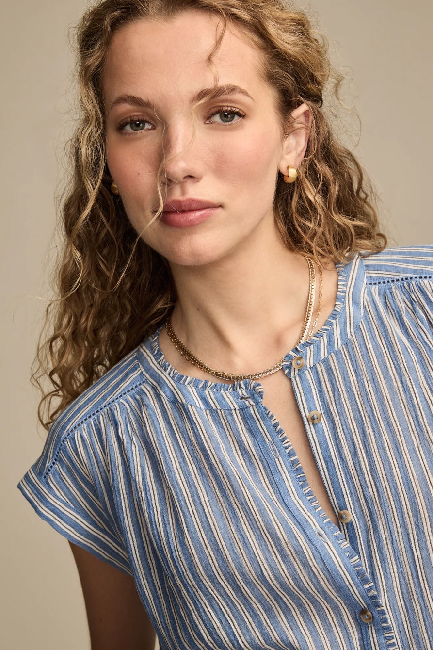 DOLMAN RUFFLE BUTTON DOWN - Lucky Brand Outlet