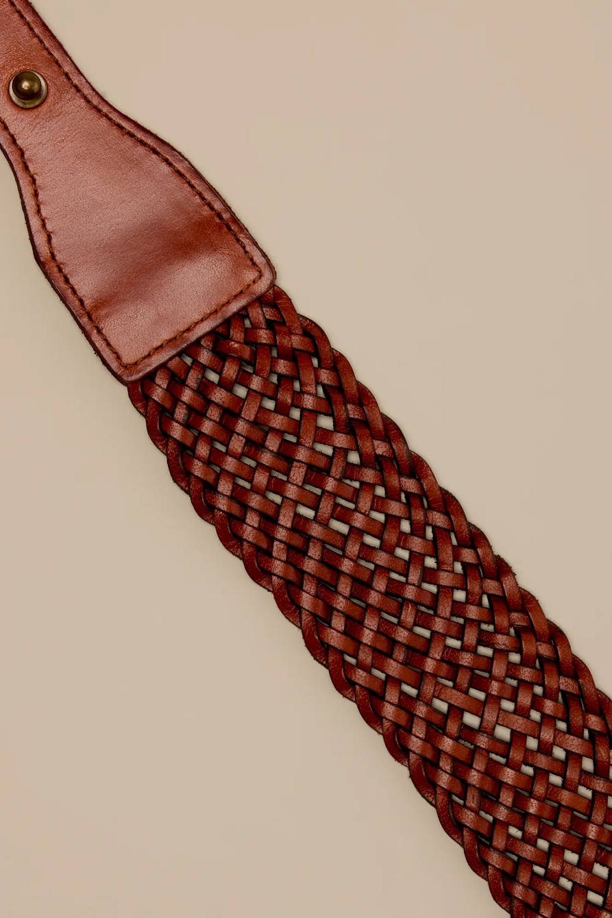 WOVEN LEATHER LOOP BUCKLE BELT - Lucky Brand Outlet