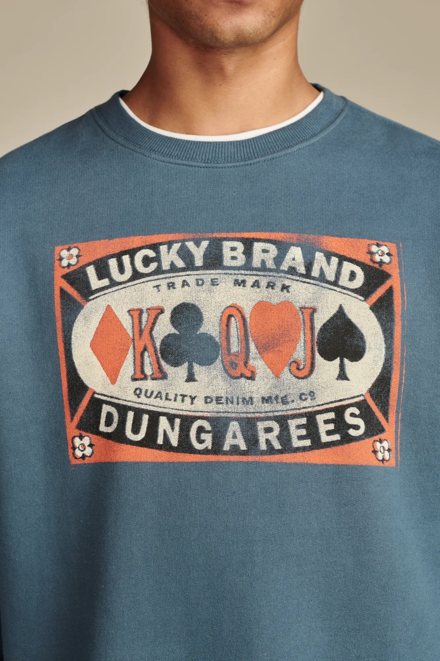 LUCKY POKER CARD SWEATSHIRT - Lucky Brand Outlet