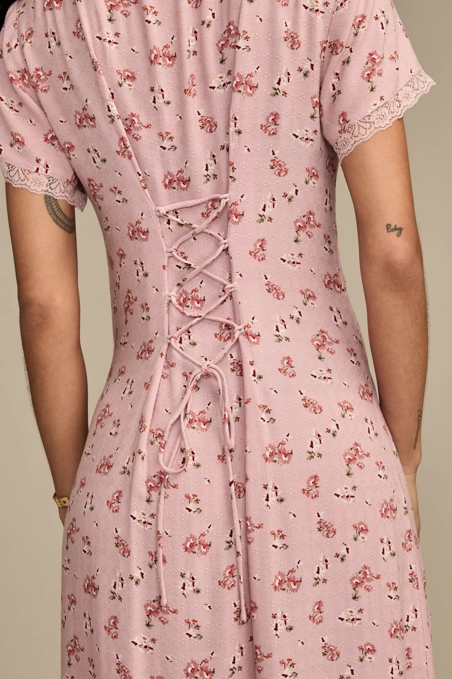 SIMONE FLORAL MIDI DRESS - Lucky Brand Outlet