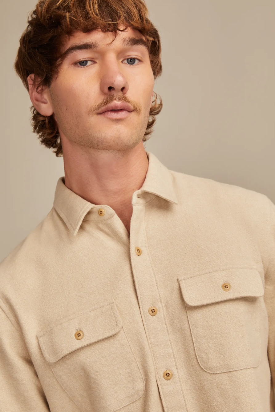 SOLID CLOUD SOFT FLANNEL SHIRT - Lucky Brand Outlet