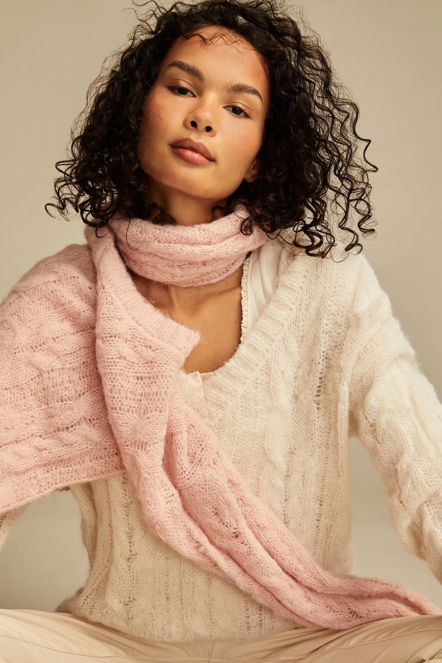 FUZZY CABLE PULLOVER SWEATER - Lucky Brand Outlet