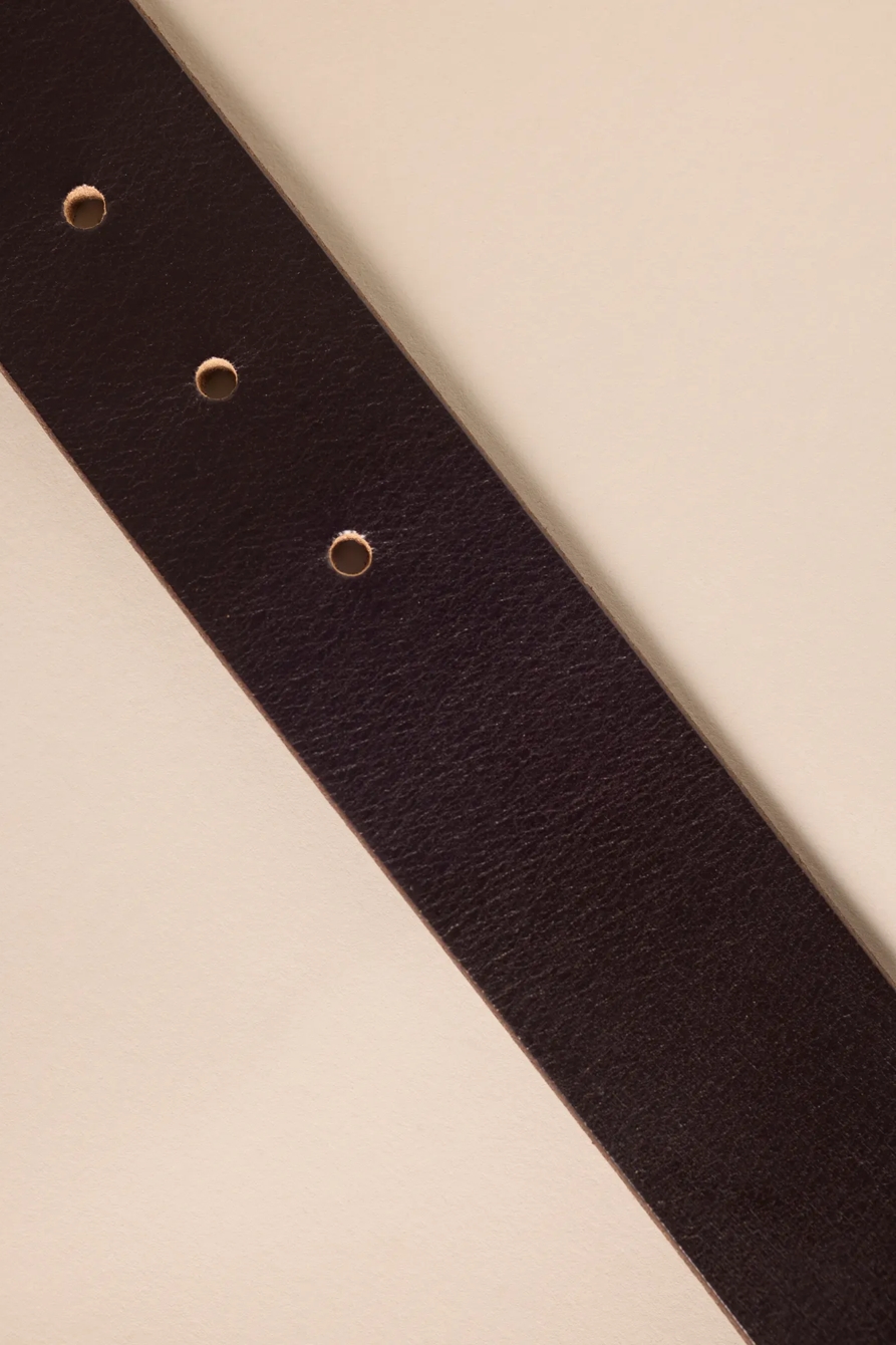 SMOOTH LEATHER BELT WITH TAB - Lucky Brand Outlet