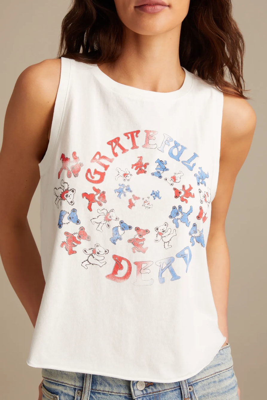 GRATEFUL DEAD BEAR HEAD SPIRAL TANK - Lucky Brand Outlet