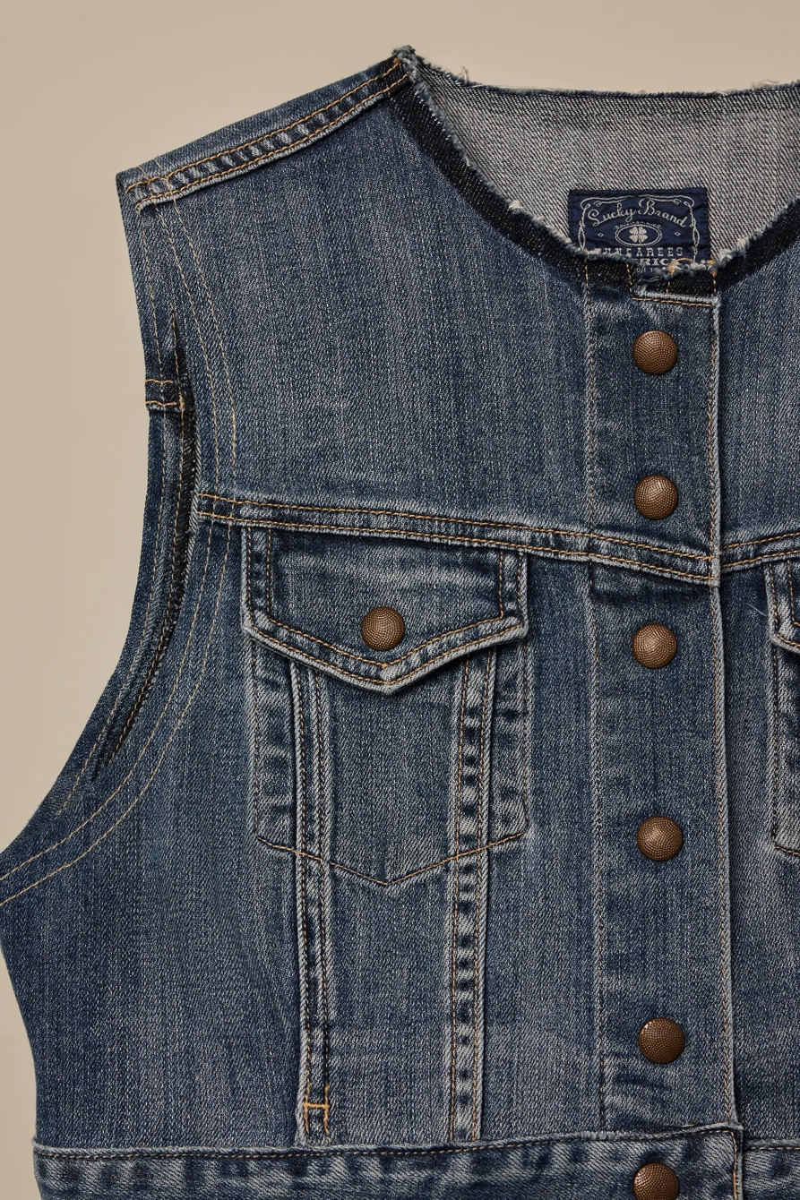 Lucky Brand One-Of-A-Kind Denim Vest - Lucky Brand Outlet