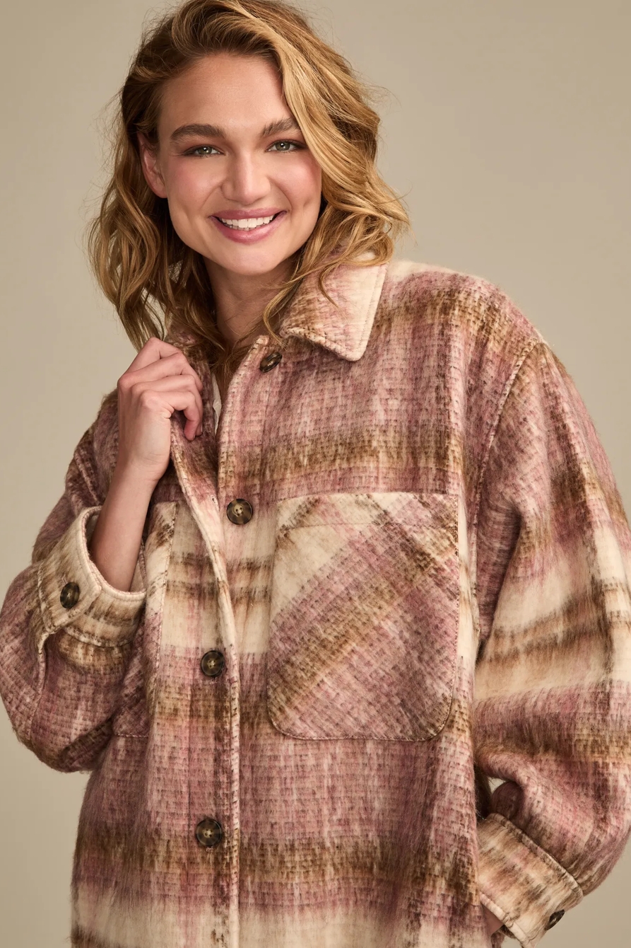 OVERSIZED PLAID SHIRT JACKET - Lucky Brand Outlet
