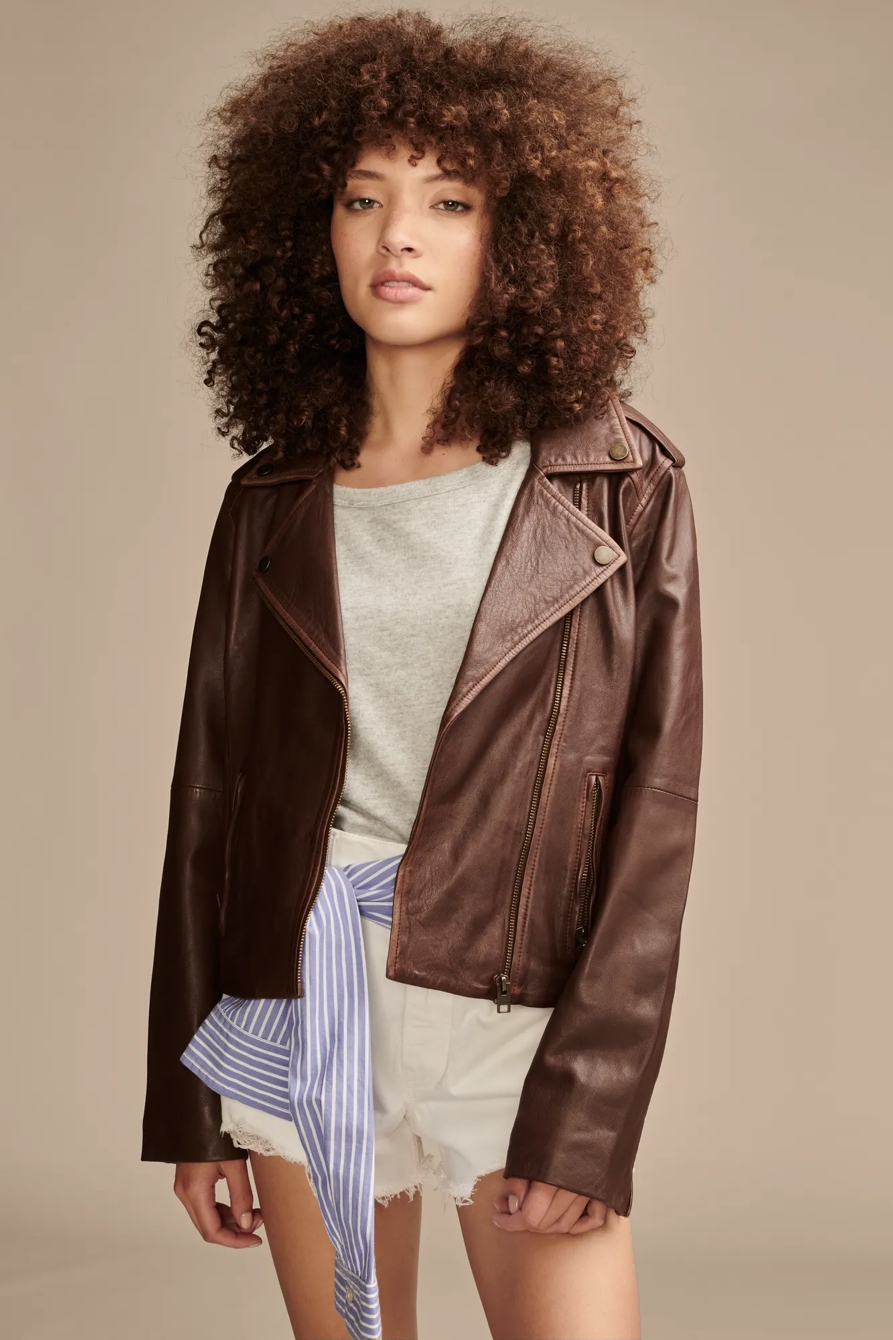 CLASSIC LEATHER MOTO JACKET - Lucky Brand Outlet