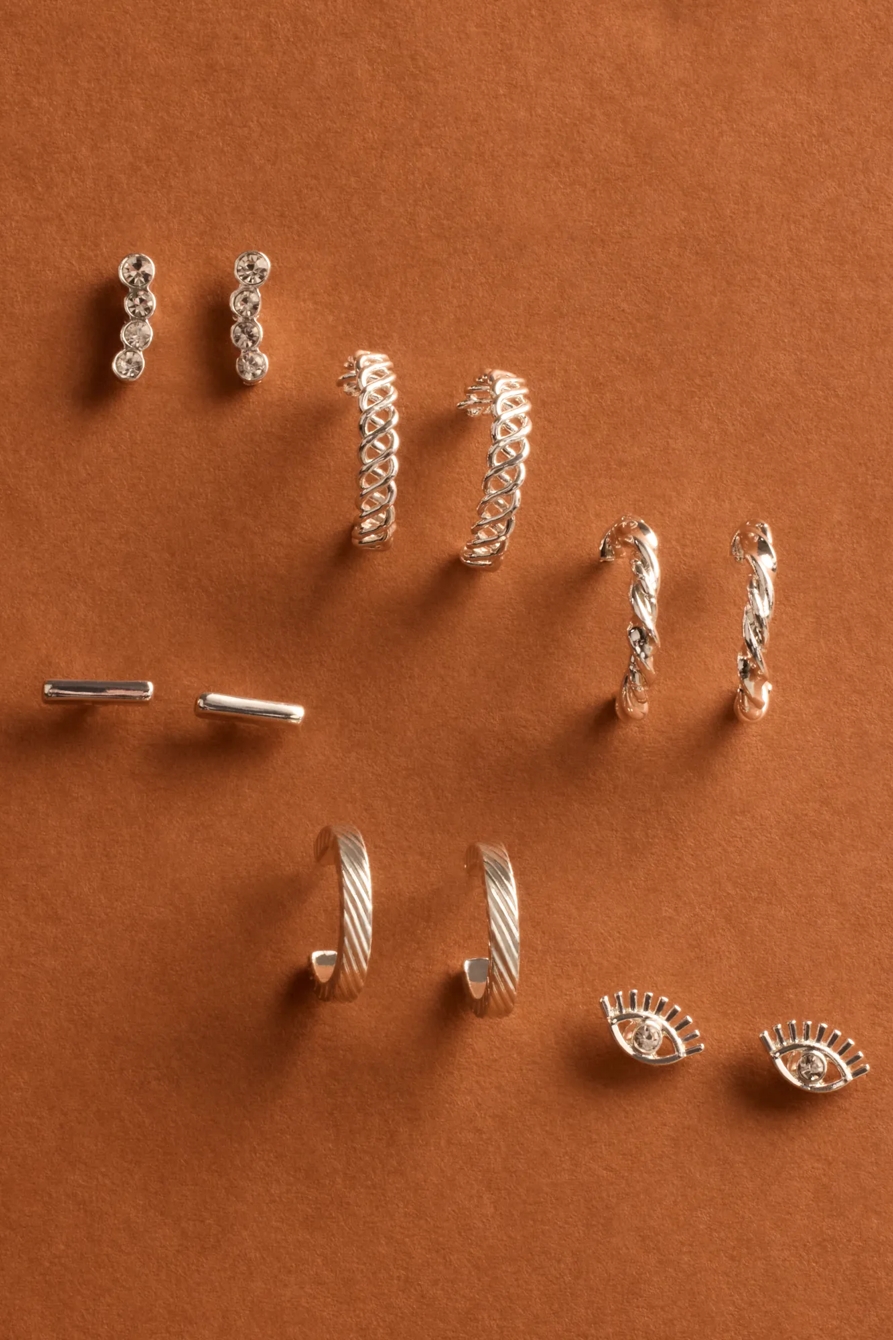 EYE STUD AND HOOP EARRING SET - Lucky Brand Outlet